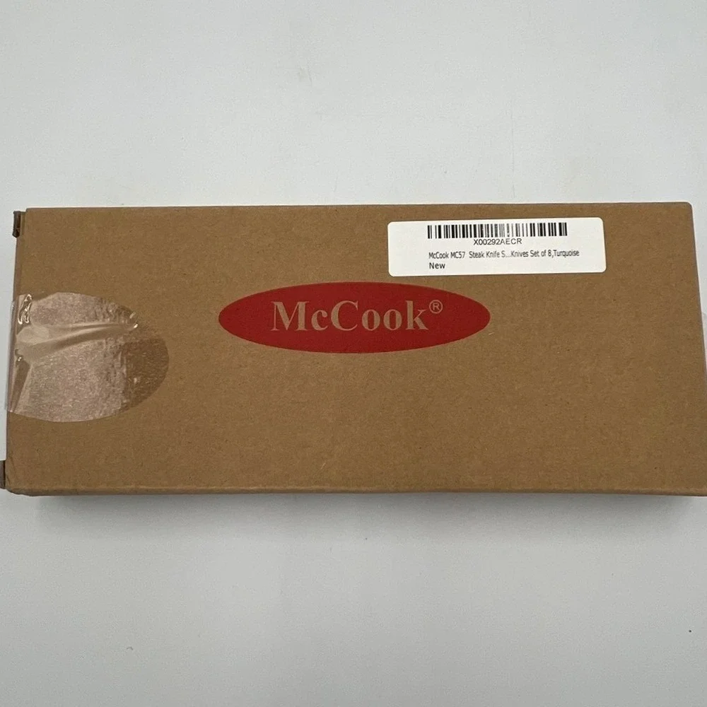 McCook Steak Knife Set MC57 8pc Turquoise New Stainless Steel